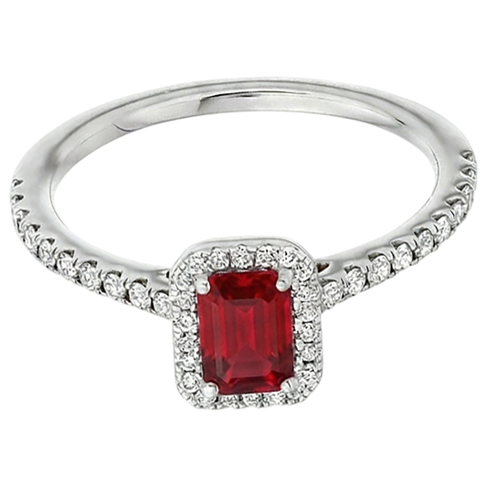 naturel rubis 2.30carats bague angle de côté