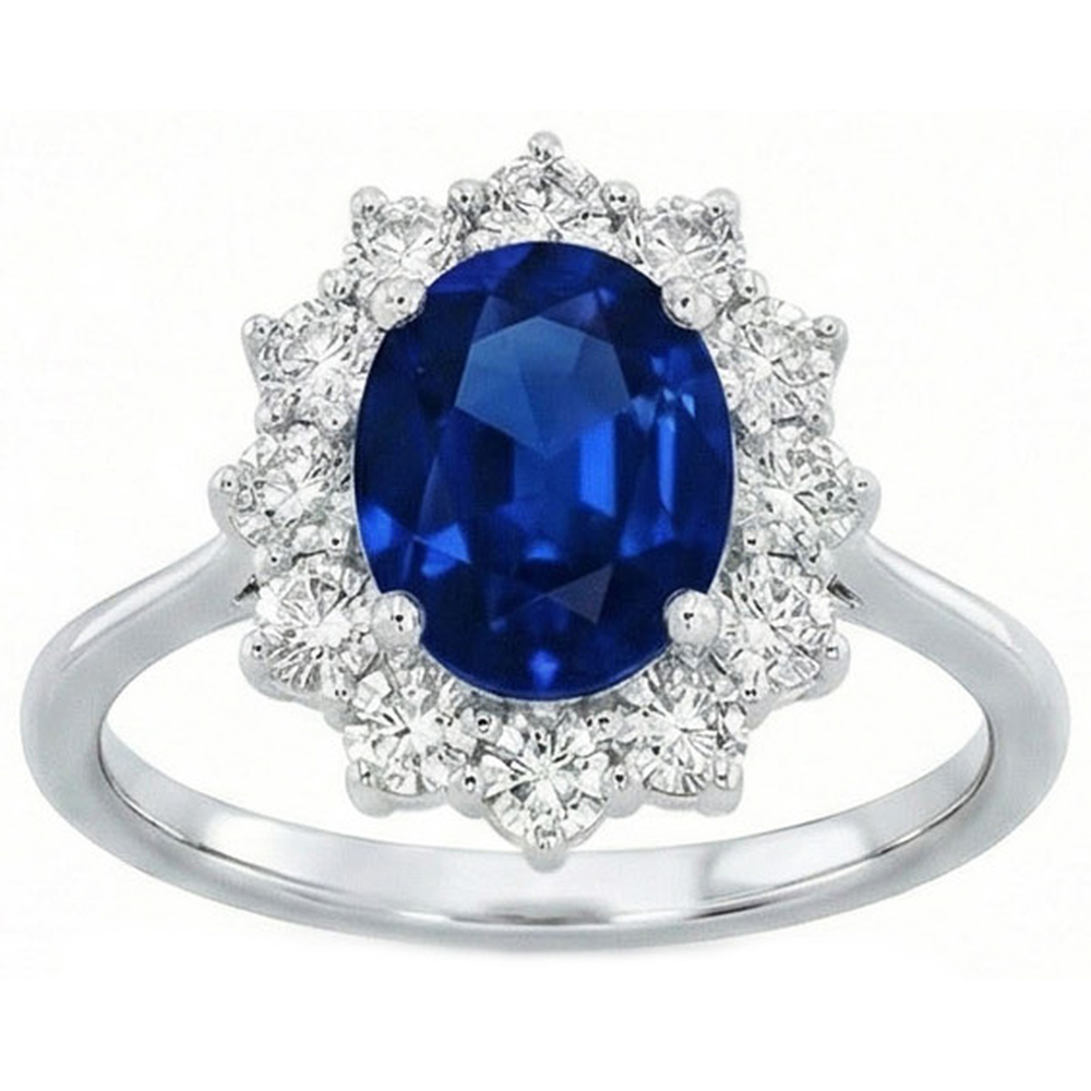 naturel oval diamant 2.40carats bague vue de face