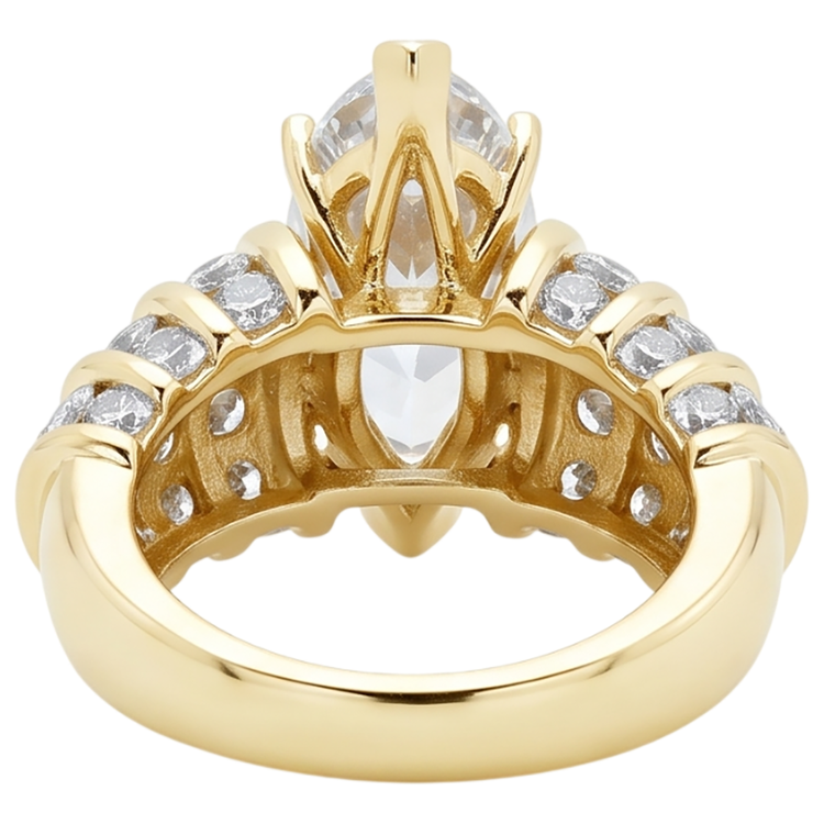 2.5 Carats Bague De Fiançailles Réel Diamants Naturels Extraits des Mines ( et non cultivés en laboratoire ) Marquise Diamants Naturels Extraits des Mines ( et non cultivés en laboratoire ) Or Jaune