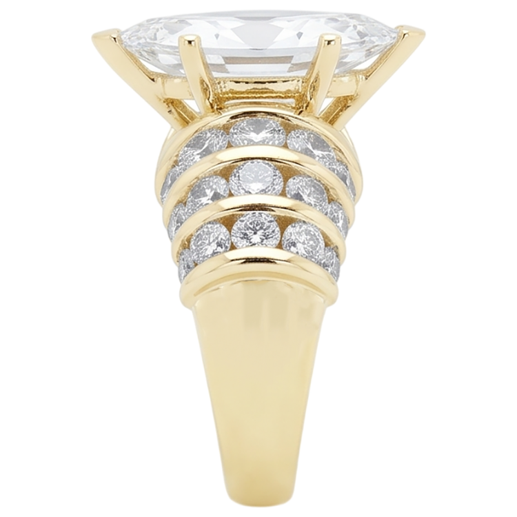 2.5 Carats Bague De Fiançailles Réel Diamants Naturels Extraits des Mines ( et non cultivés en laboratoire ) Marquise Diamants Naturels Extraits des Mines ( et non cultivés en laboratoire ) Or Jaune