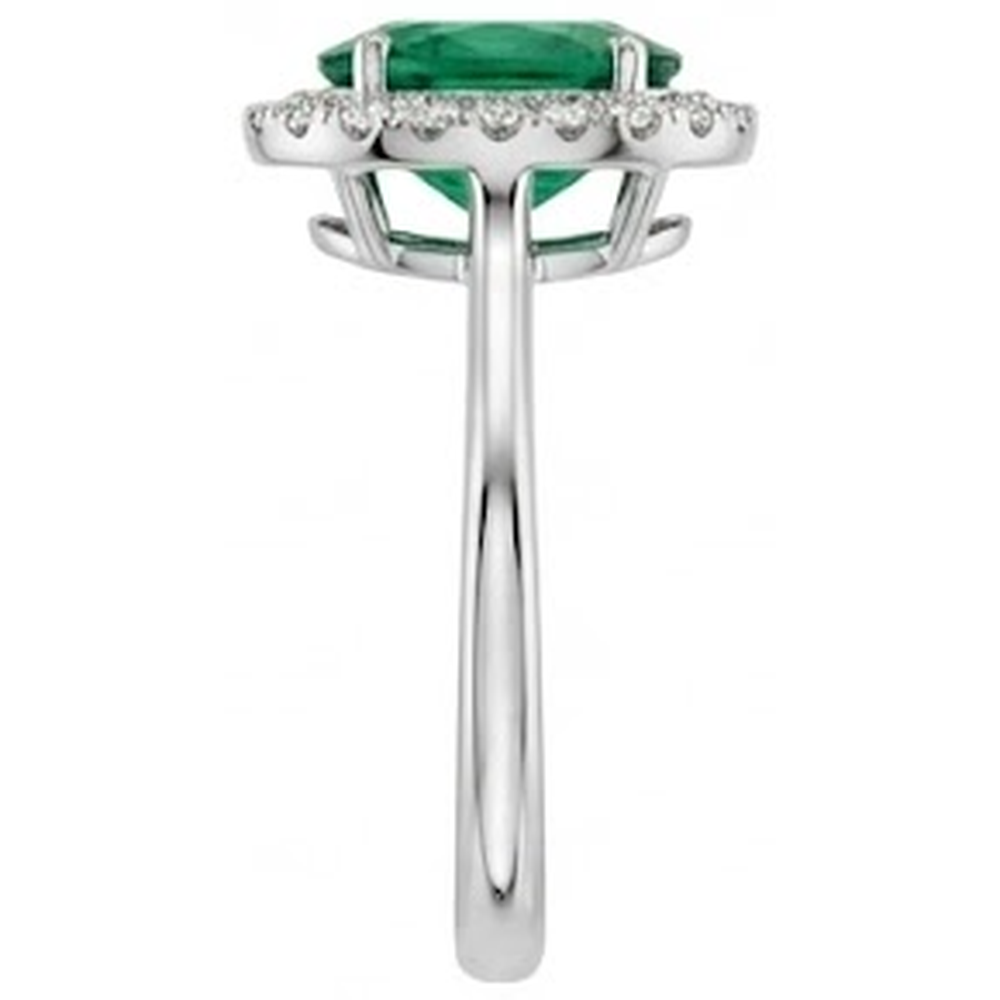 naturel oval diamant 2.50carats bague vue de profil