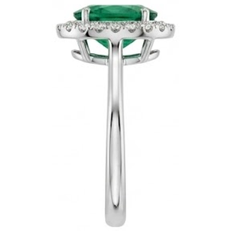 naturel oval diamant 2.50carats bague vue de profil