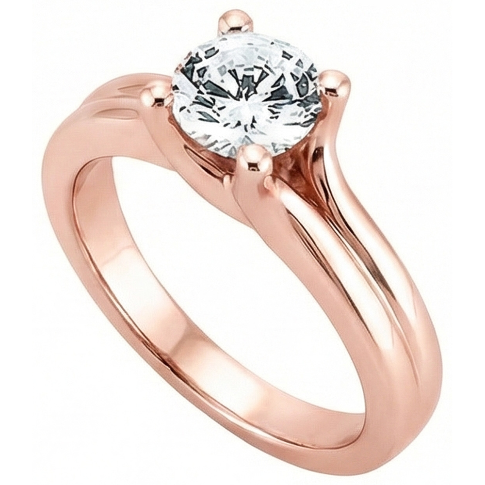 naturel round diamant 2.50carats bague vue de face