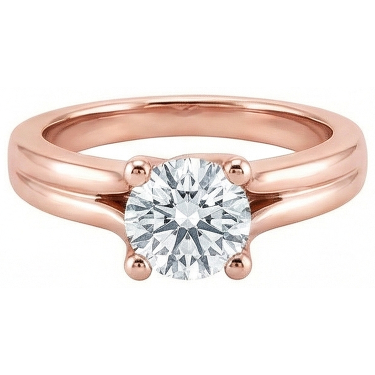 naturel round diamant 2.50carats bague angle de côté