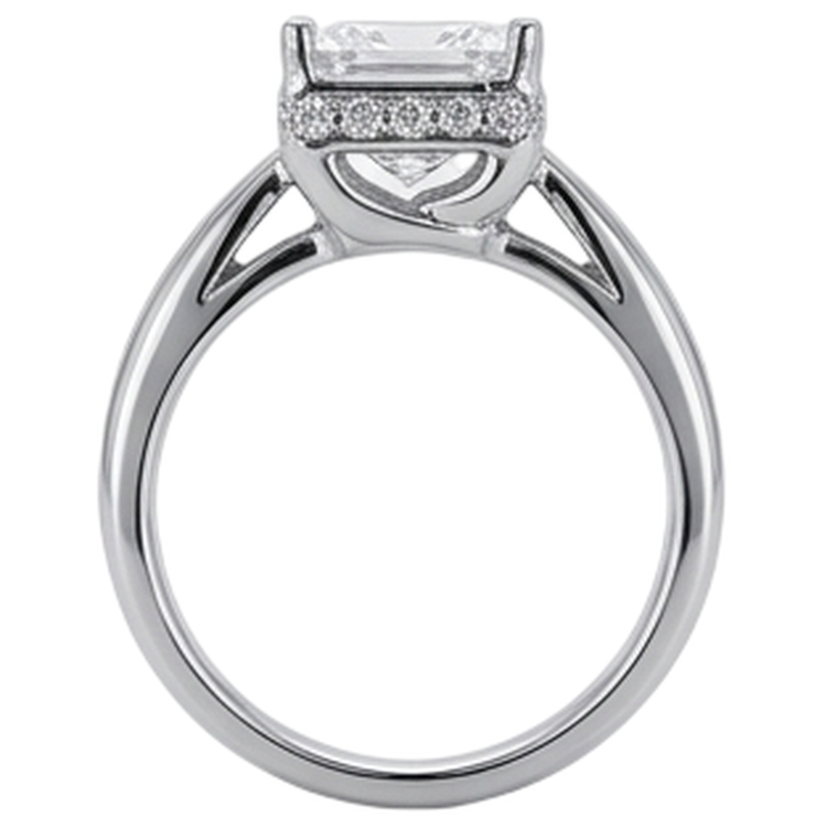 2.50 Carats Hidden Halo Princess Cut Réel Diamond Bague de Fiançailles Nouveau