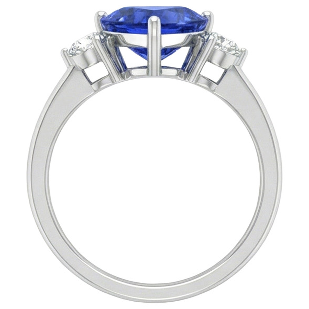 naturel trillion saphir 2.51carats bague sur blanc