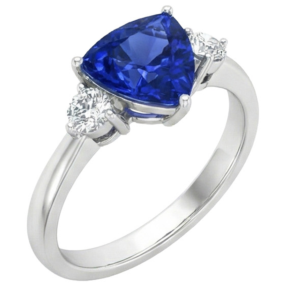 naturel trillion saphir 2.51carats bague vue de dessus