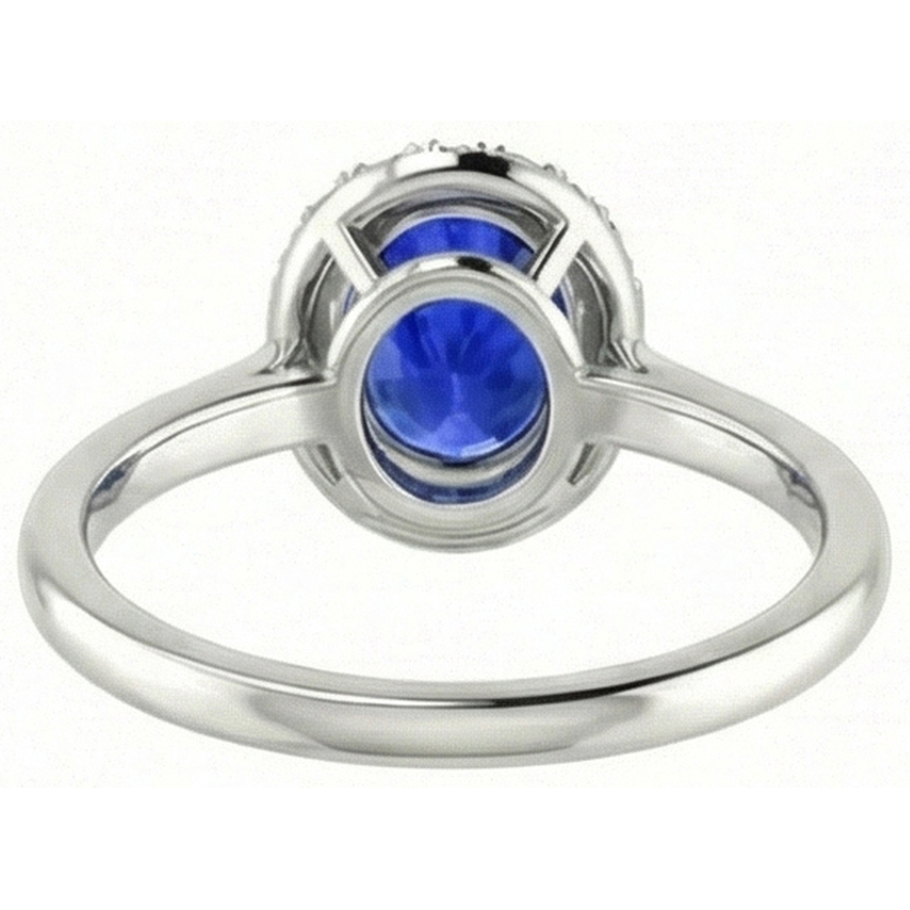 naturel oval diamant 2.60carats bague vue de profil