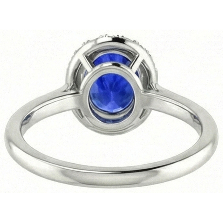 naturel oval diamant 2.60carats bague vue de profil