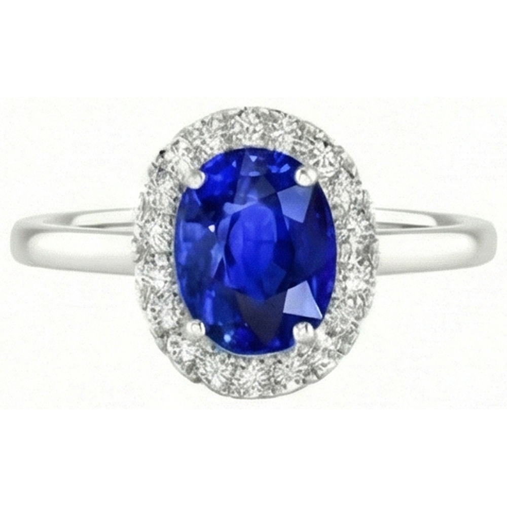 naturel oval diamant 2.60carats bague angle de côté