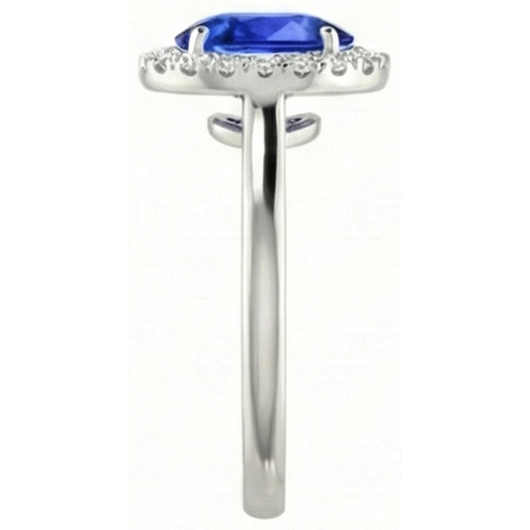 naturel oval diamant 2.60carats bague vue de dessus