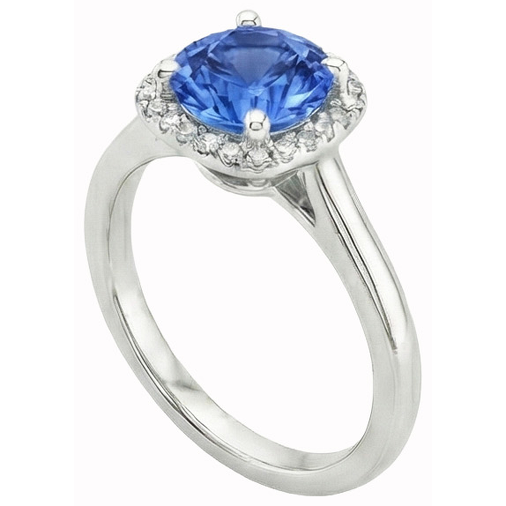 naturel round diamant 2.70carats bague vue de face