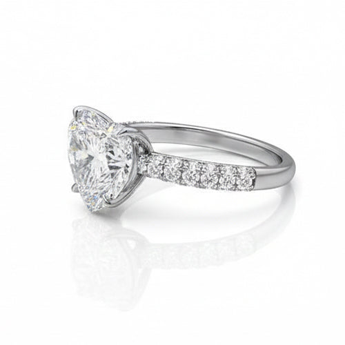 naturel heart diamant 2.85carats bague angle de côté