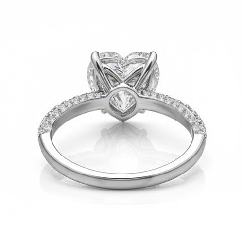 naturel heart diamant 2.85carats bague détail rapproché
