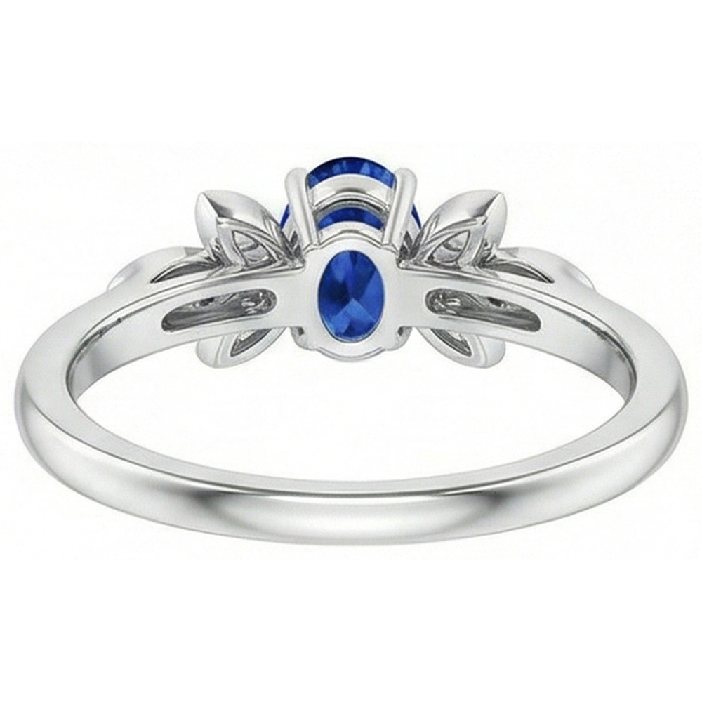 naturel round saphir 2.85carats bague vue de profil