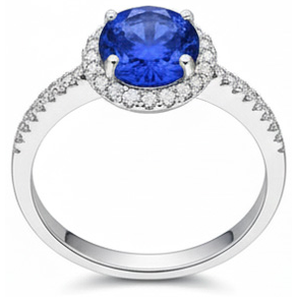 naturel oval diamant 2.85carats bague angle de côté