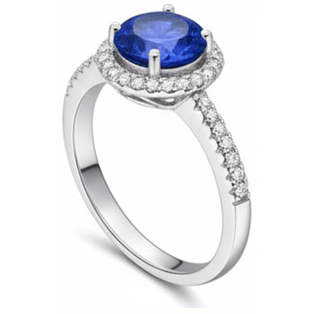 naturel oval diamant 2.85carats bague vue de profil