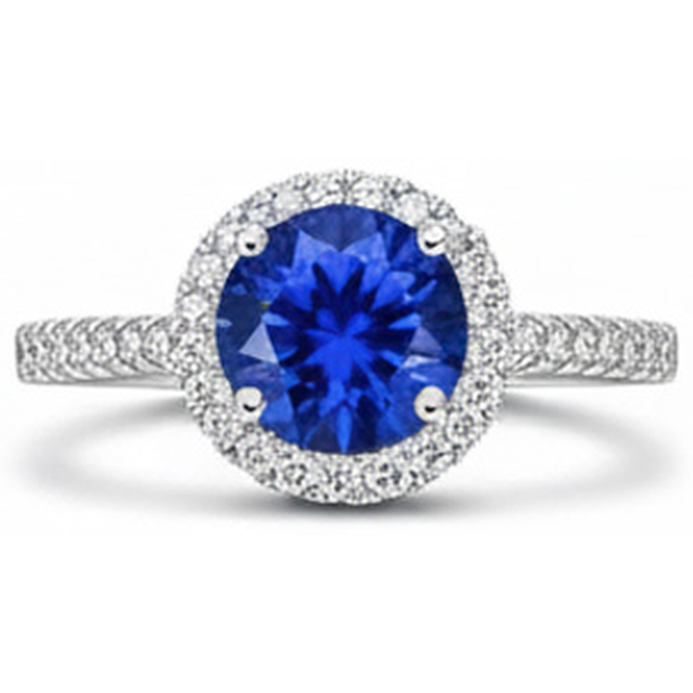 naturel oval diamant 2.85carats bague avec accents diamants