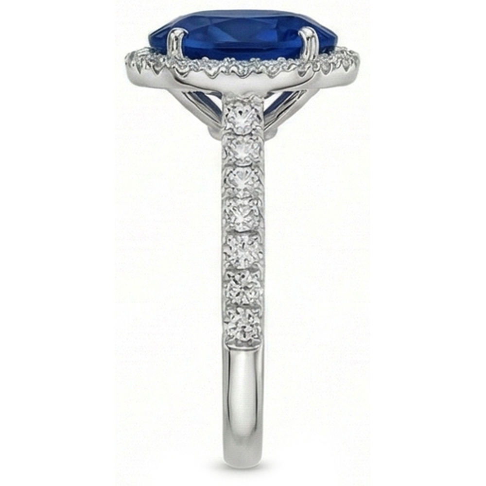 naturel round diamant 2.90carats bague vue de profil