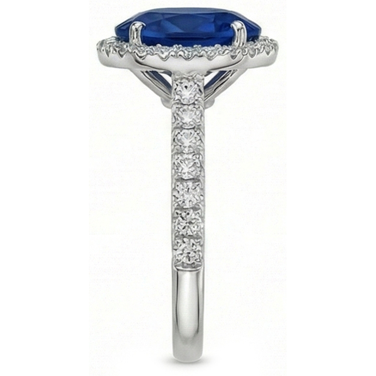 naturel round diamant 2.90carats bague vue de profil