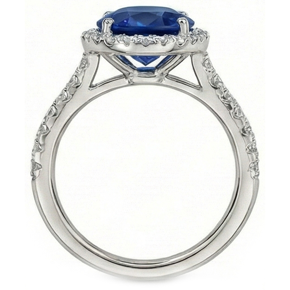 naturel round diamant 2.90carats bague sur blanc