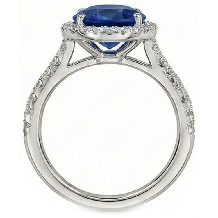 naturel round diamant 2.90carats bague sur blanc