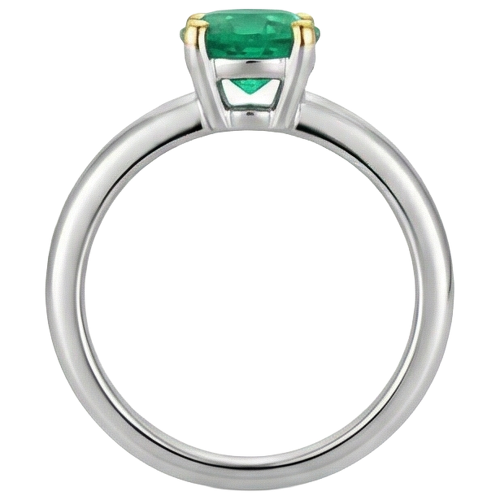 Émeraude Colombienne Bague Pierre Précieuse – vue de dessus