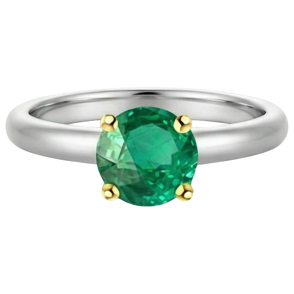 Émeraude Colombienne Bague Pierre Précieuse – vue de face