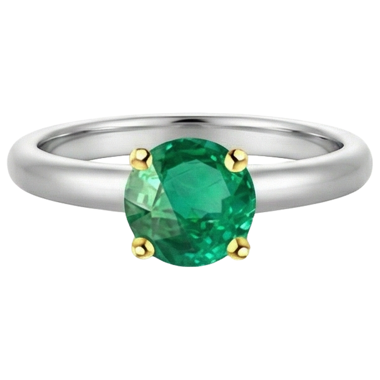 Émeraude Colombienne Bague Pierre Précieuse – vue de face