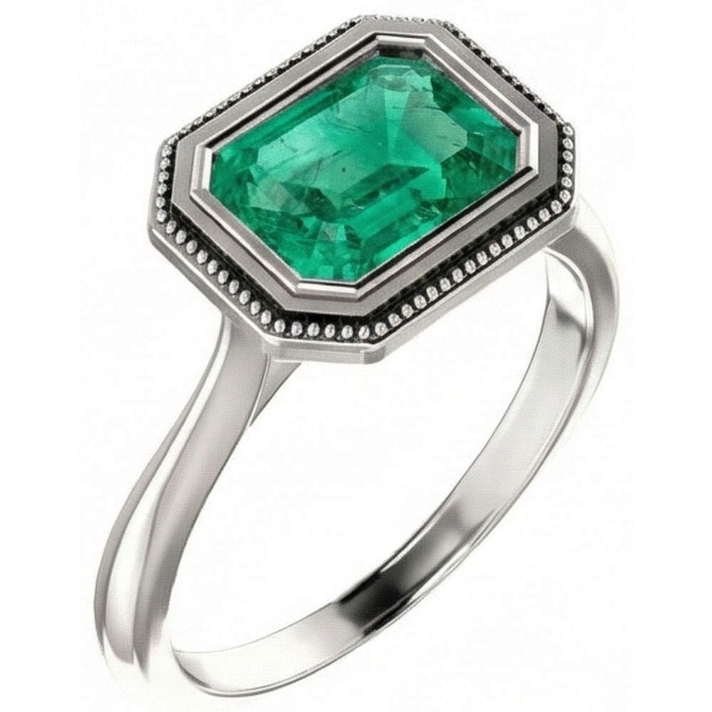 Sophistiqué Bague avec Gemme 2 carats – vue de côté