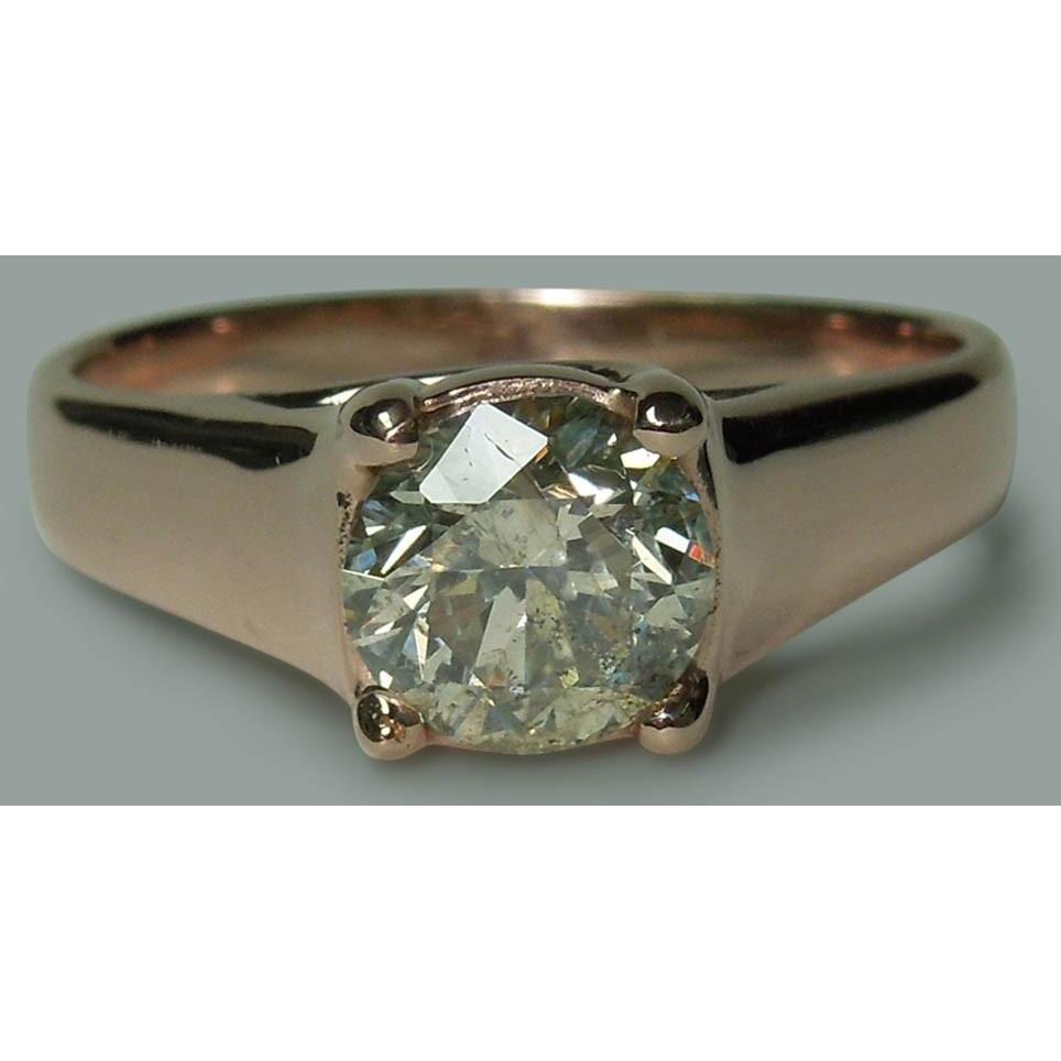 2 Carats Naturel Diamant Rond Solitaire Bague Bijoux Nouvel Or Rose 14K