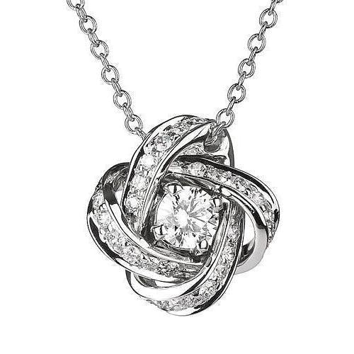 2 Carats Naturel Diamants Pendentif Collier Dames Bijoux En Or