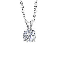 2 Carats Pendentif Gros Réel Diamant Rond Or Blanc 14K Serti De Griffes