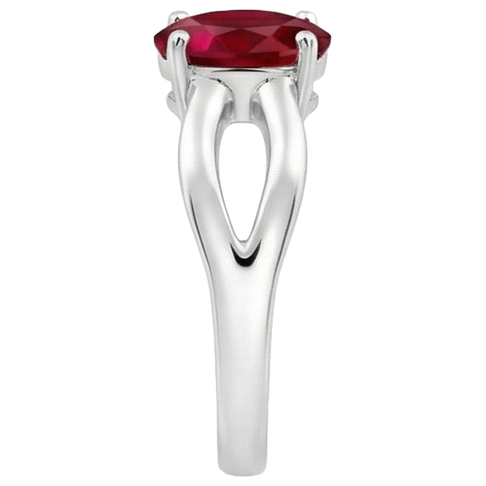 naturel oval rubis 2carats bague sur blanc