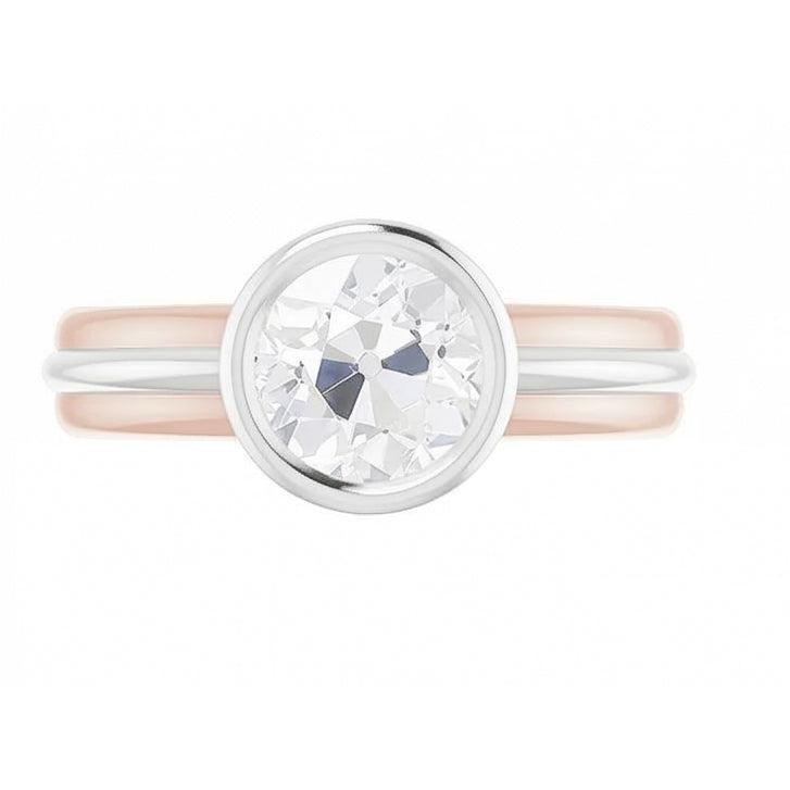 naturel round diamant 2carats bague détail rapproché