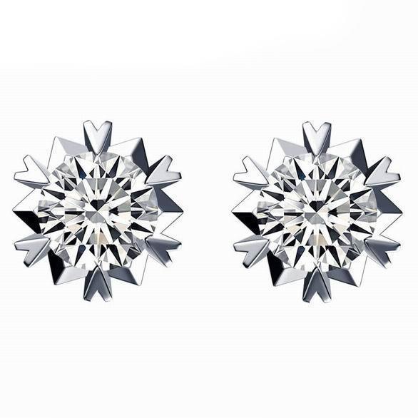 2 Carats. Boucle D'oreille Réel Diamant Solitaire Rond Femme Bijoux En Or