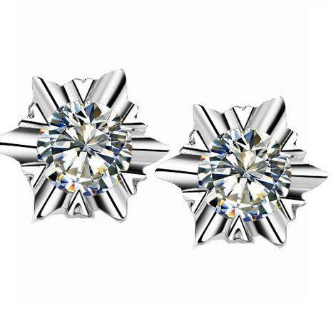 2 Carats. Boucles D'oreilles A Réel Diamants Solitaires Rondes
