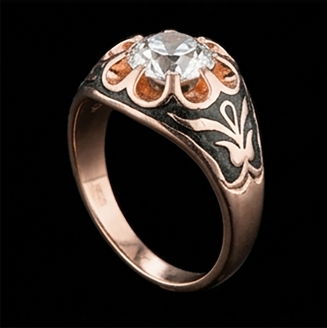 2 Ct Gypsy Solitaire Bague Homme Ronde Vieux Mineur Diamant Style Fleur