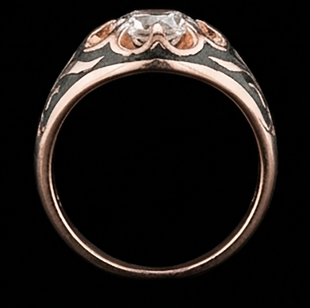 2 Ct Gypsy Solitaire Bague Homme Ronde Vieux Mineur Diamant Style Fleur
