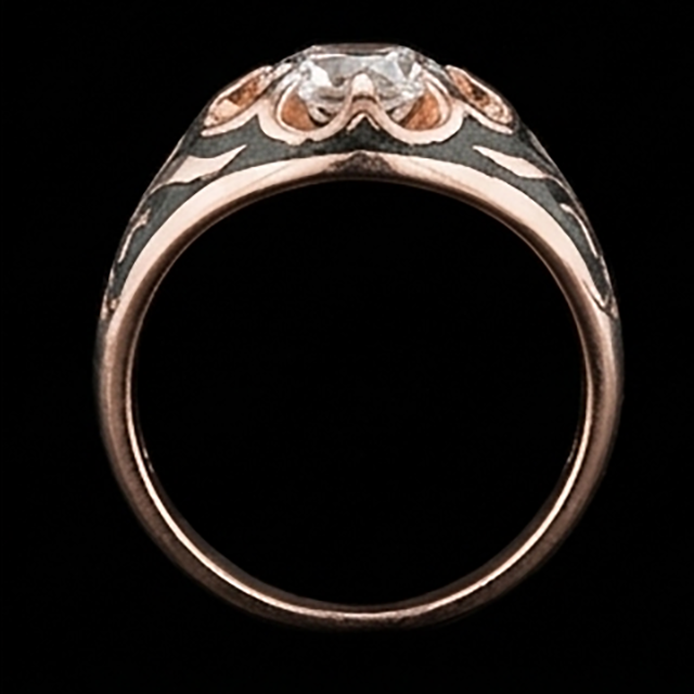 2 Ct Gypsy Solitaire Bague Homme Ronde Vieux Mineur Diamant Style Fleur