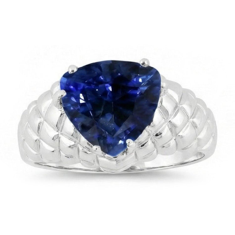 2 carats bijoux en pierres précieuses trillion bague saphir style antique