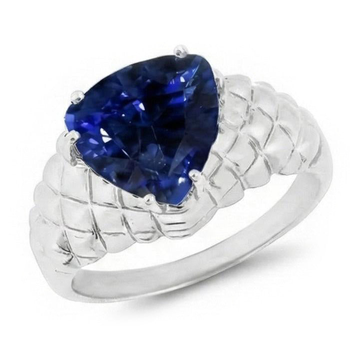2 carats bijoux en pierres précieuses trillion bague saphir style antique