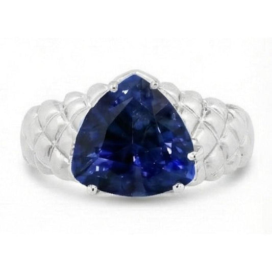 2 carats bijoux en pierres précieuses trillion bague saphir style antique