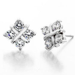 Artisanal Puces d'Oreilles avec Diamant Fin VVS – 2,00 carats