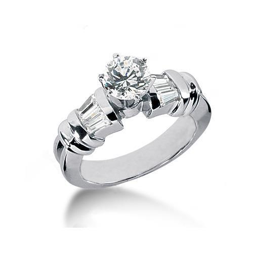 2 carats. Bague Anniversaire de Fiançailles Naturel Diamant Or Blanc 14K