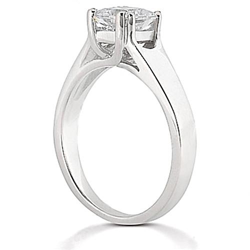 2 carats. Bague Fantaisie Solitaire Véritable Diamant Ronde Or Nouveau