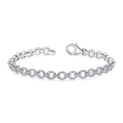 Diamant Pavé Bracelet 5 carats en Or Blanc 14 Carats