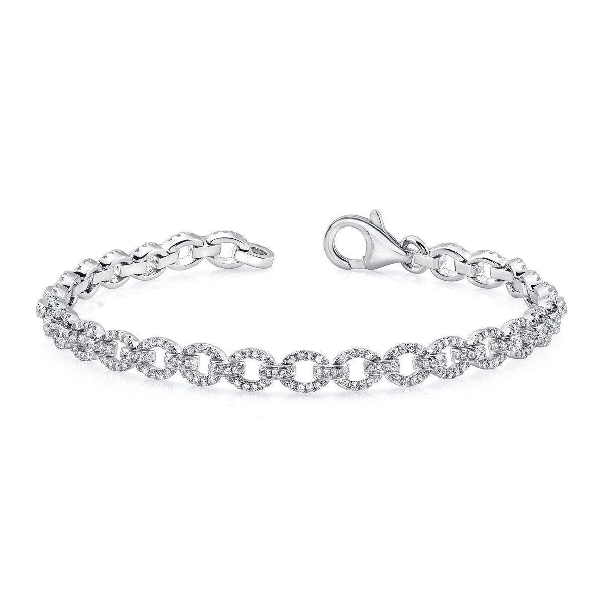 Diamant Bracelet 5 carats Or Blanc 14 Carats – vue principale