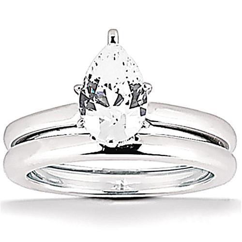 2 cts. Bague De Fiançailles Véritable Diamant Taille Poire Bague En Or Nouveau