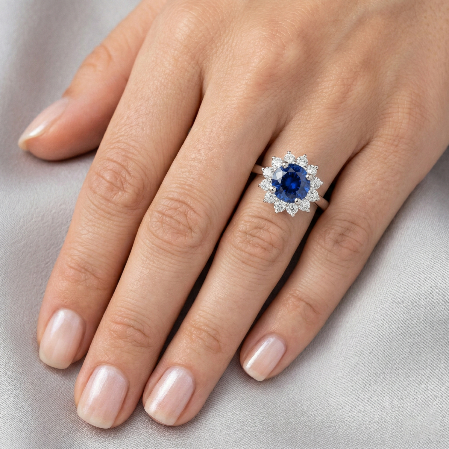 naturel diamant 2.20carats bague sur blanc
